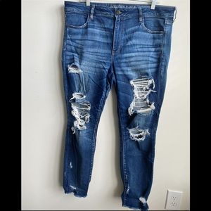 AE Distressed Jegging Crop